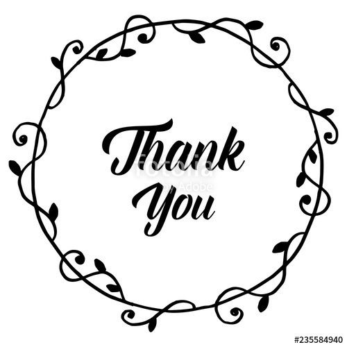 500x500 Vector With Thank You Floral Hand Draw Stock Image And Royalty