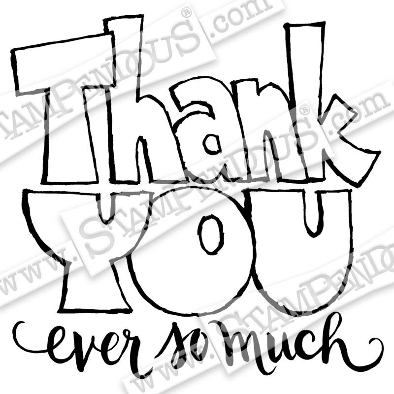 800x800 Great Big Thanks Rubber Stamp