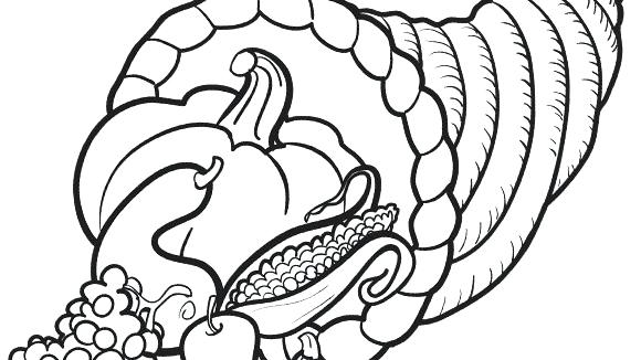 580x326 thanksgiving cornucopia coloring pages free printable cornucopia