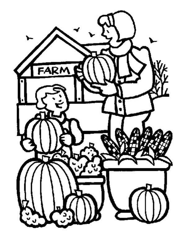 600x771 Thanksgiving Day Activities On The Farm Coloring Page