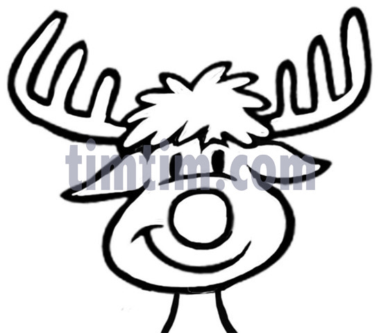 549x480 Free Drawing Of Rudolph Bw From The Category Christmas