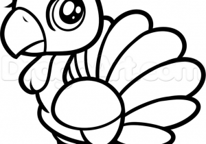 300x210 Cute Turkey Drawing How To Draw A Cute Turkey Stepstep Easy