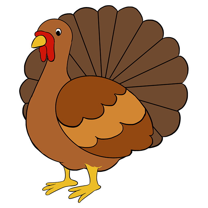 680x678 How To Draw A Turkey