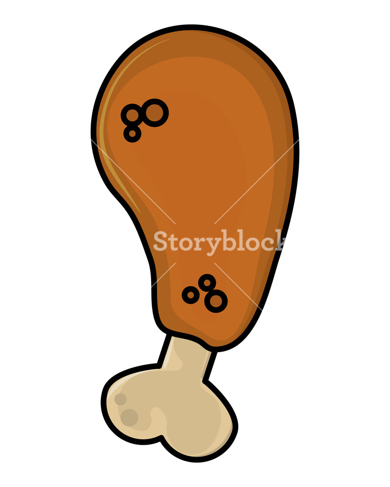 800x1000 Thanksgiving Roaster Turkey Leg Drawing In White Background Vector