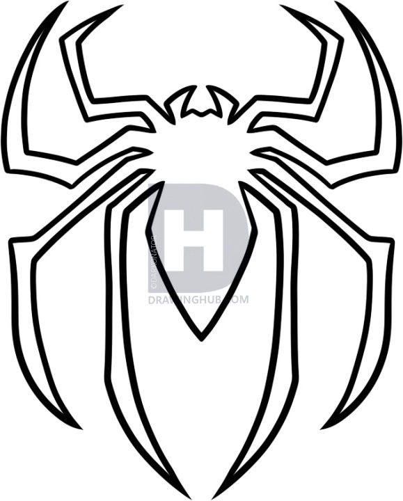 579x720 how to draw the spiderman logo, spiderman symbol, step
