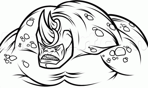 520x311 Step How To Draw The Rhino, The Amazing Spiderman