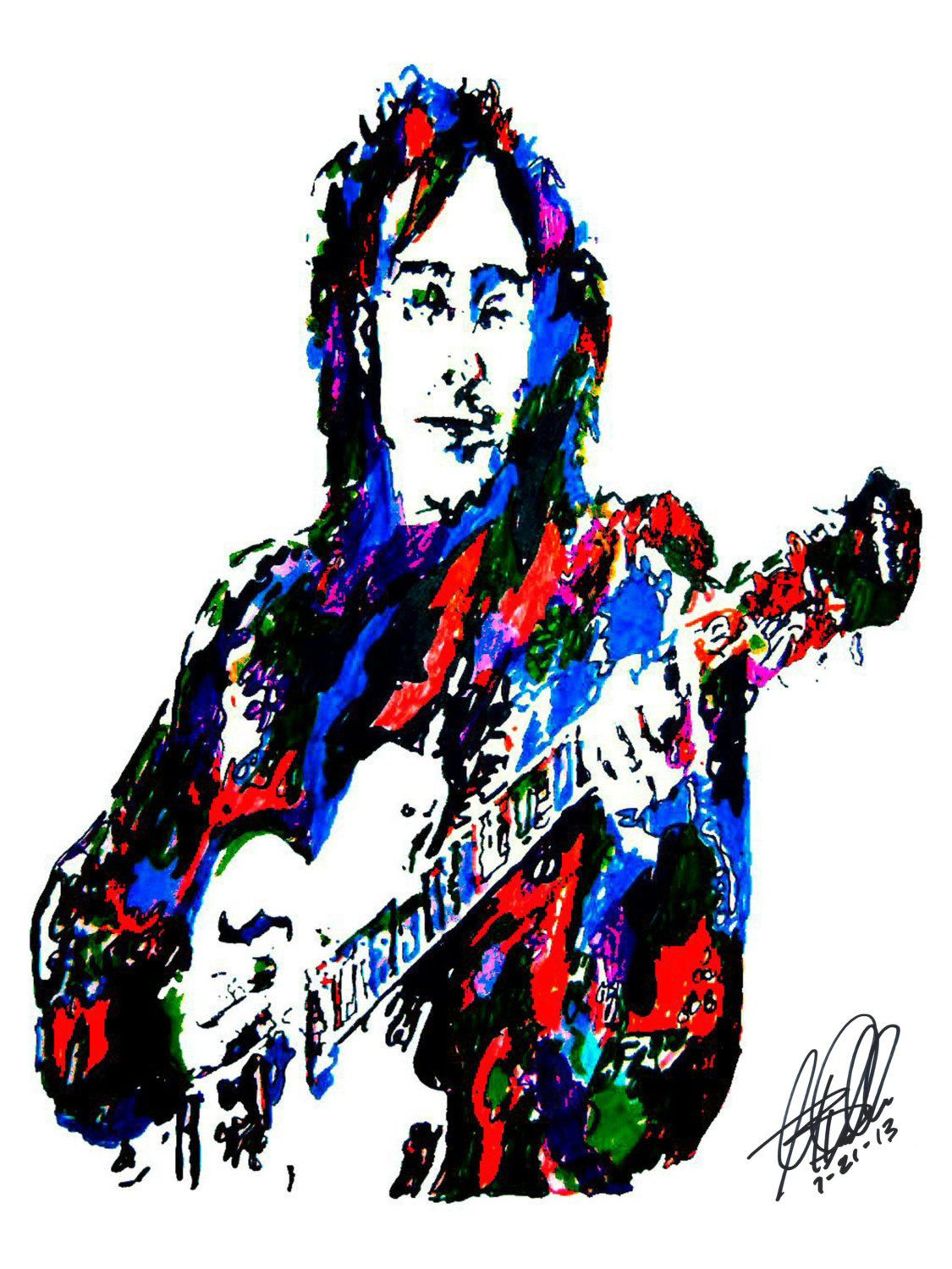 1125x1500 John Lennon Of The Beatles Poster From Original Drawing Etsy