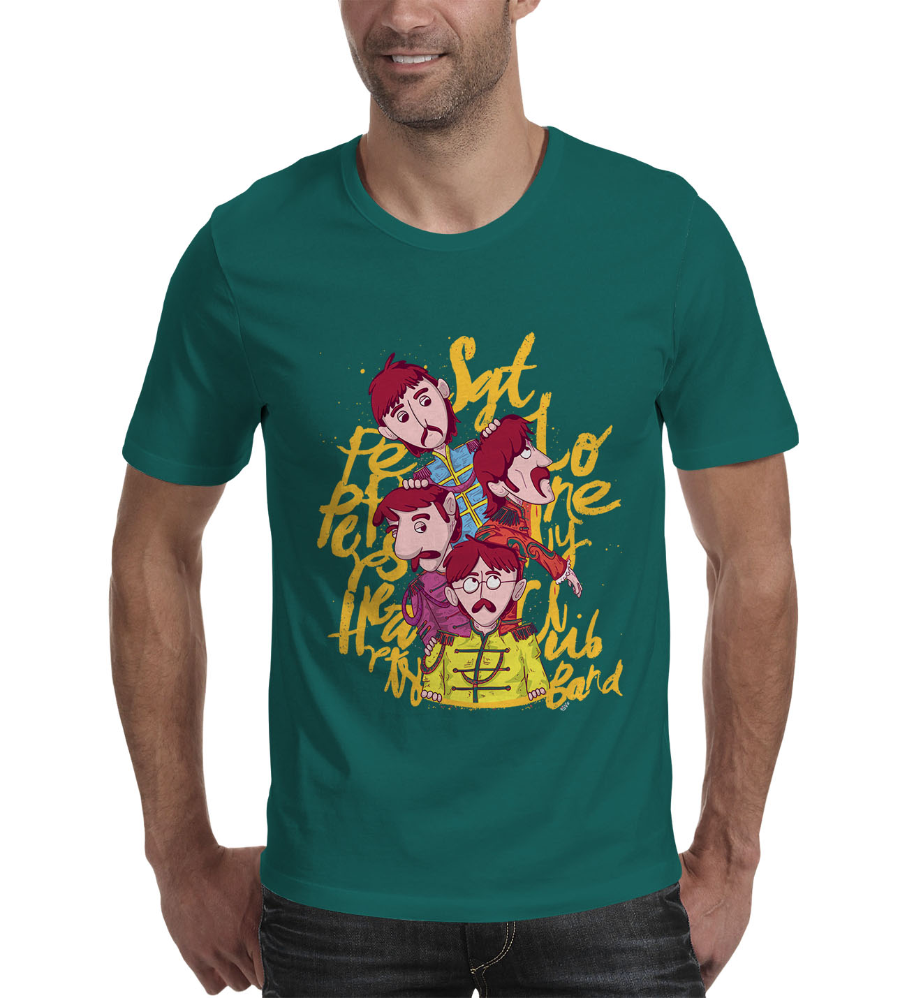 1299x1429 The Beatles Drawing T Shirt India