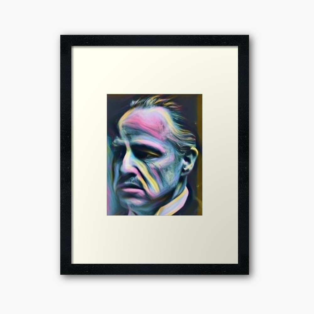 1000x1000 Marlon Brando Godfather Mafia Gangster Painting Framed Art Print