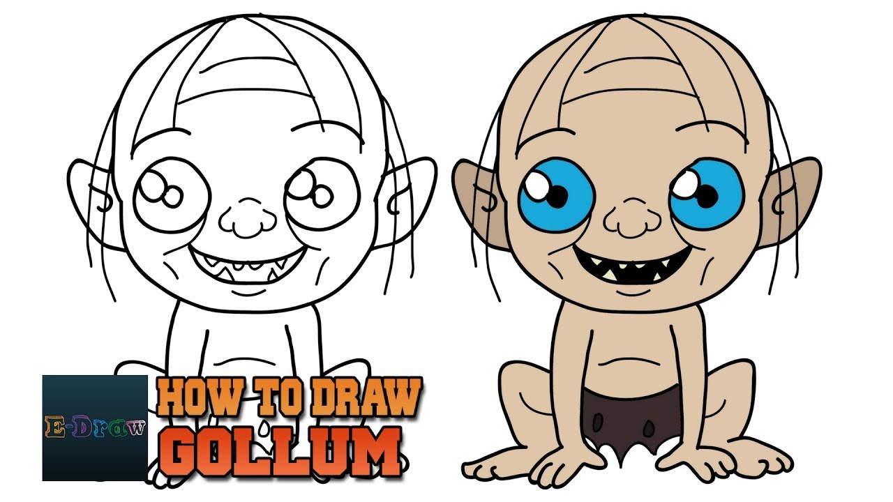 1280x720 How To Draw Gollum Lord Of The Rings Art Tutorial Easy Step