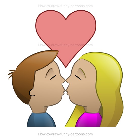 520x555 How To Draw A Kiss Cartoon Image