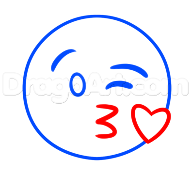 394x361 How To Draw The Kiss Emoji Step Art In Drawings, Emoji
