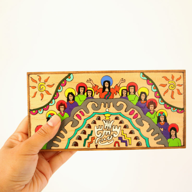 640x640 small colorful last supper plaque