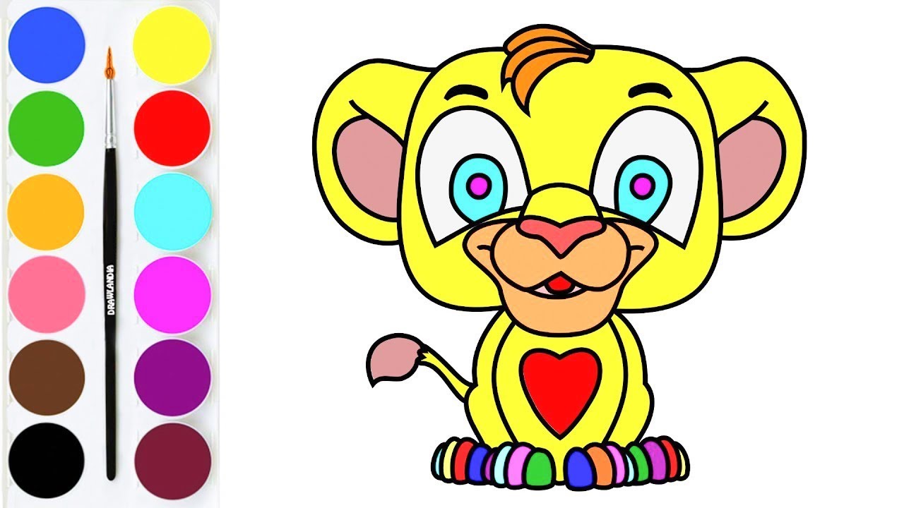 1280x720 How To Draw Baby Simba From The Lion King Drawing For Kids