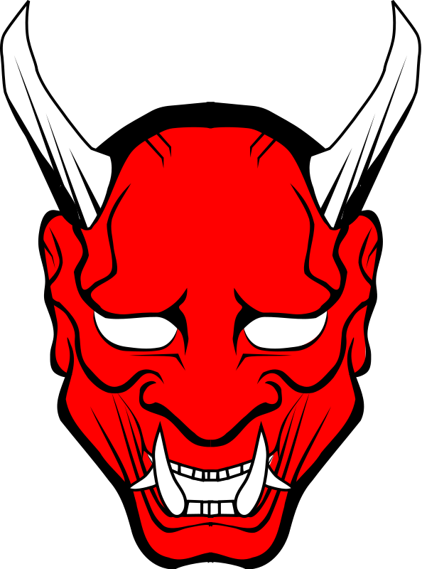 594x800 hannya vector free cliparts red oni mask clipart oni masks