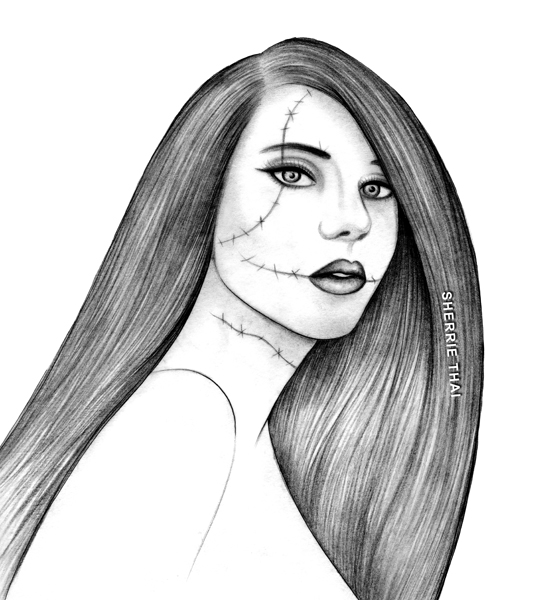 552x600 Artwork Jack And Sally Pinup, Nightmare Before Christmas