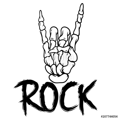 500x500 Raster Drawing Of A Bone Hand On A White Background