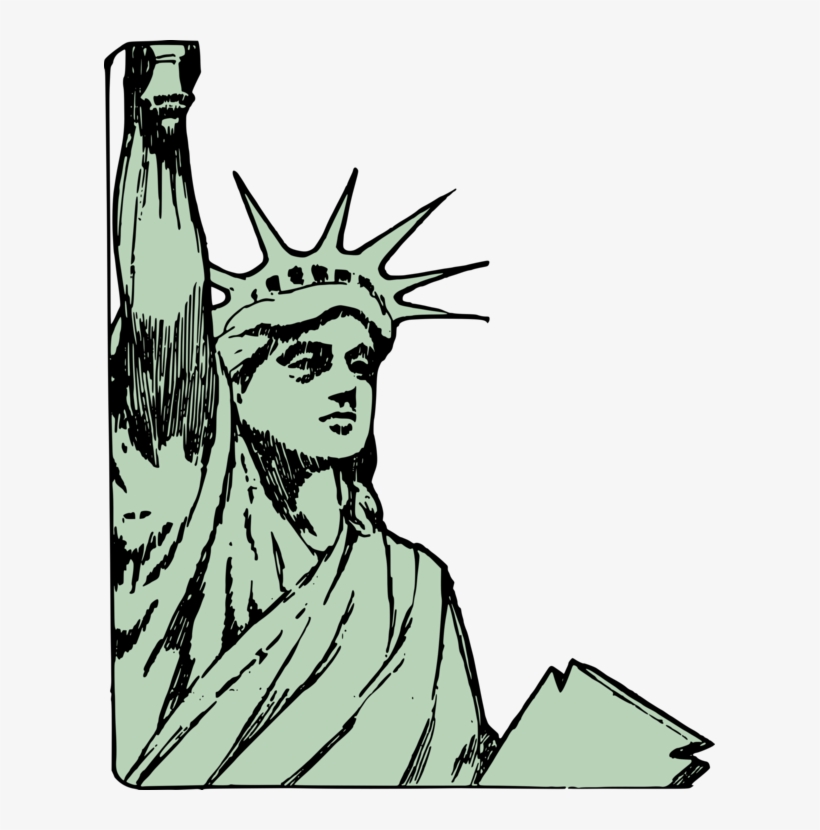 820x830 Statue Of Liberty Face Drawing Monument