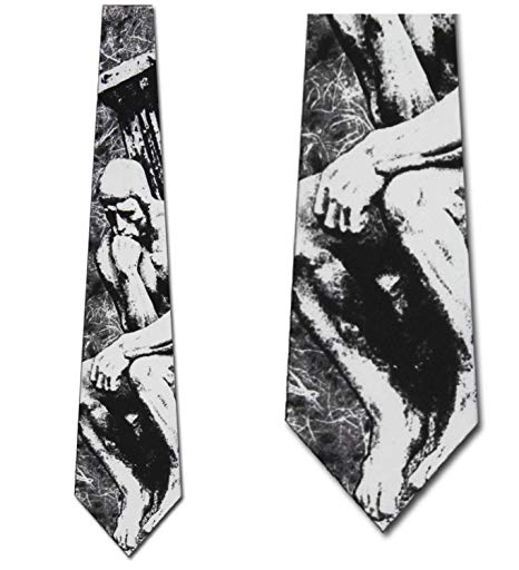 466x512 The Thinker Necktie Art Roden Neck Tie Amazon Ca Luggage Bags