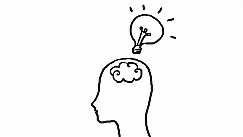 852x480 Drawing Man Thinker Stock Footage Video