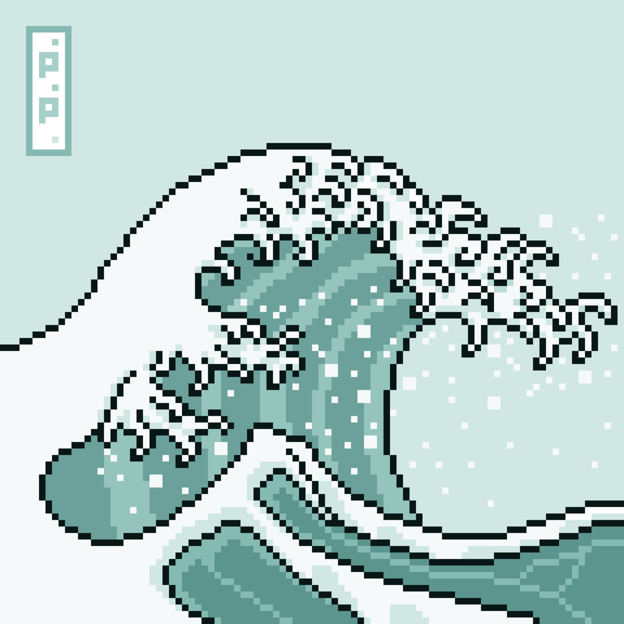 1280x1280 Pipipipixel I Tried To Draw The Great Wave Of Kanagawa