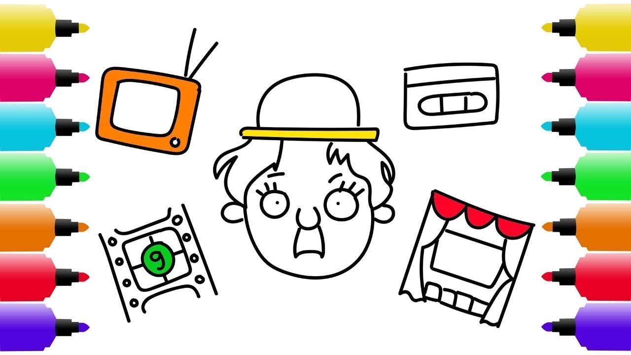 1280x720 how to draw chaplin and theater set coloring pages art colors