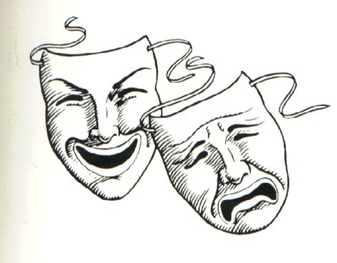 489x381 Theatre Mask Drawing