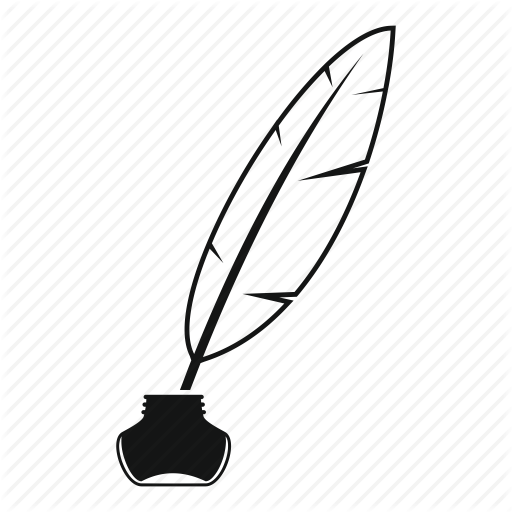 512x512 Antique, Drawing, Feather, Ink, Pen, Quill, White Icon