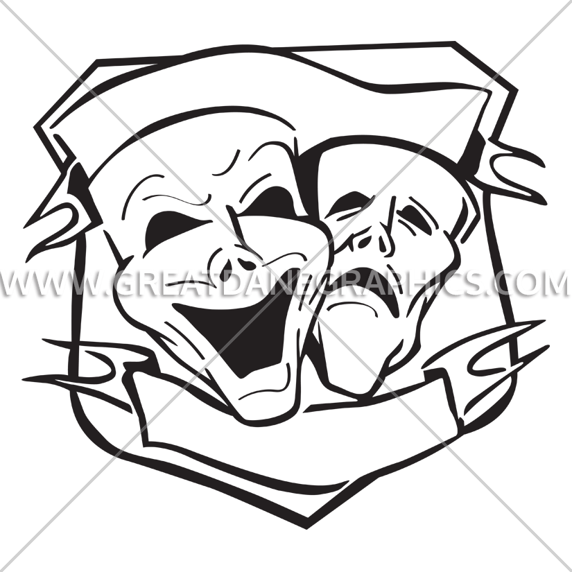 825x825 Theater Drama Masks Production Ready Artwork For T Shirt Printing