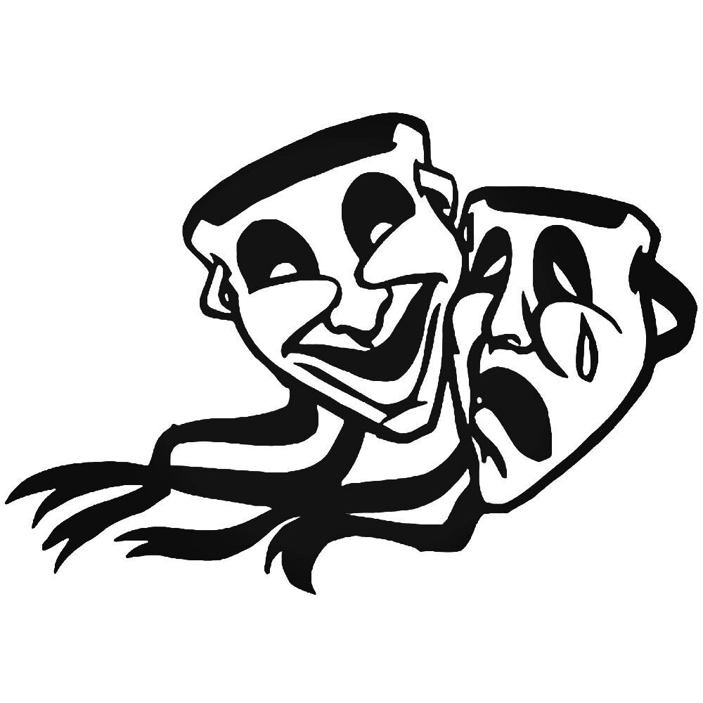 1000x1000 Theater Mask Drama Vinyl Decal Sticker