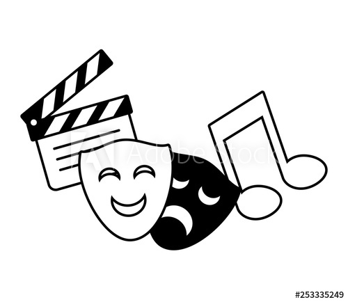 500x434 Theater Mask Music Note Movie