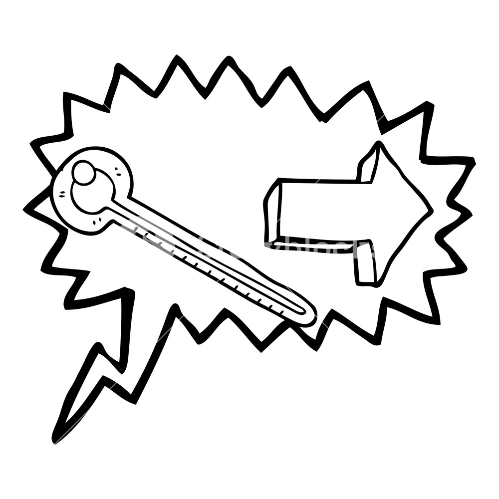 1000x1000 Freehand Drawn Speech Bubble Cartoon Thermometer Royalty Free
