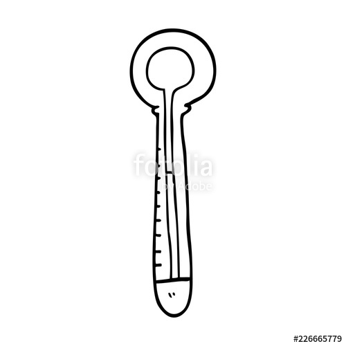 500x500 Line Drawing Cartoon Hot Thermometer Stock Image And Royalty Free