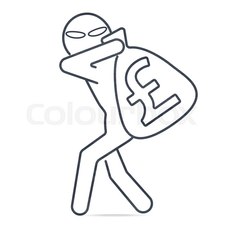 800x800 Thief Stealing Money And Pound Gbp Stock Vector Colourbox