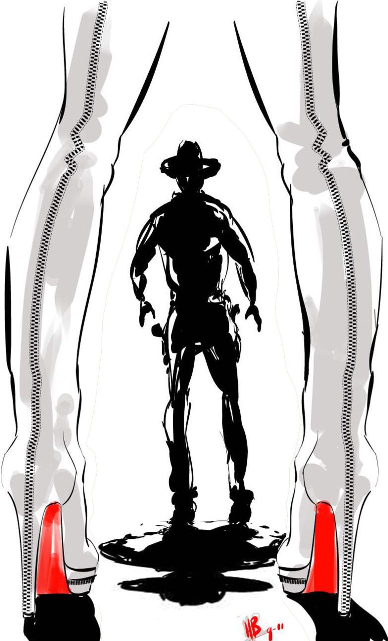 775x1280 the duel fashion illustration with thigh high louboutin zipper