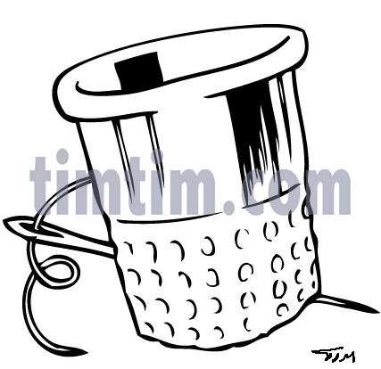 427x414 Free Drawing Of Thimble Bw From The Category Hobby Sewing