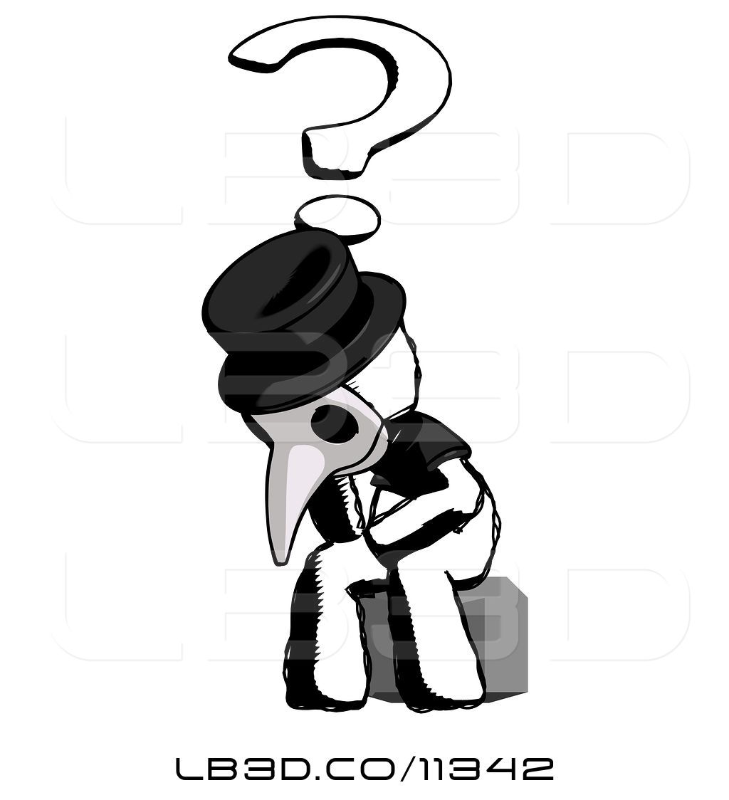 1024x1124 Illustration Of Ink Plague Doctor Guy Thinker Question Mark