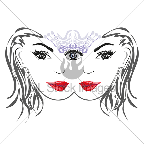 500x500 Woman With Third Eye, Psychic Supernatural Senses Gl Stock Images