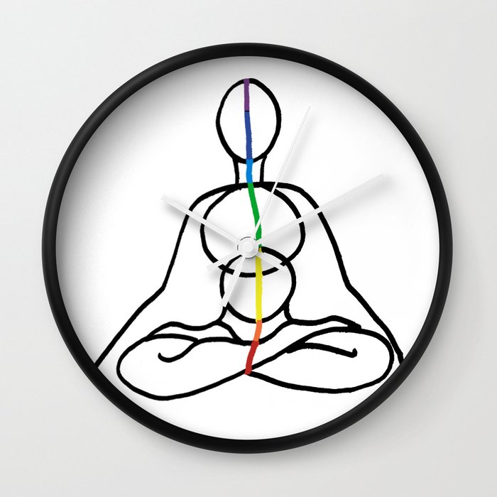 700x700 Yoga Chakras Root Third Eye Heart Crown Mediate Wall Clock