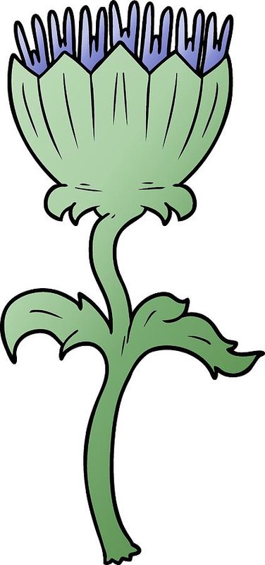 376x800 Cartoon Thistle Art Print