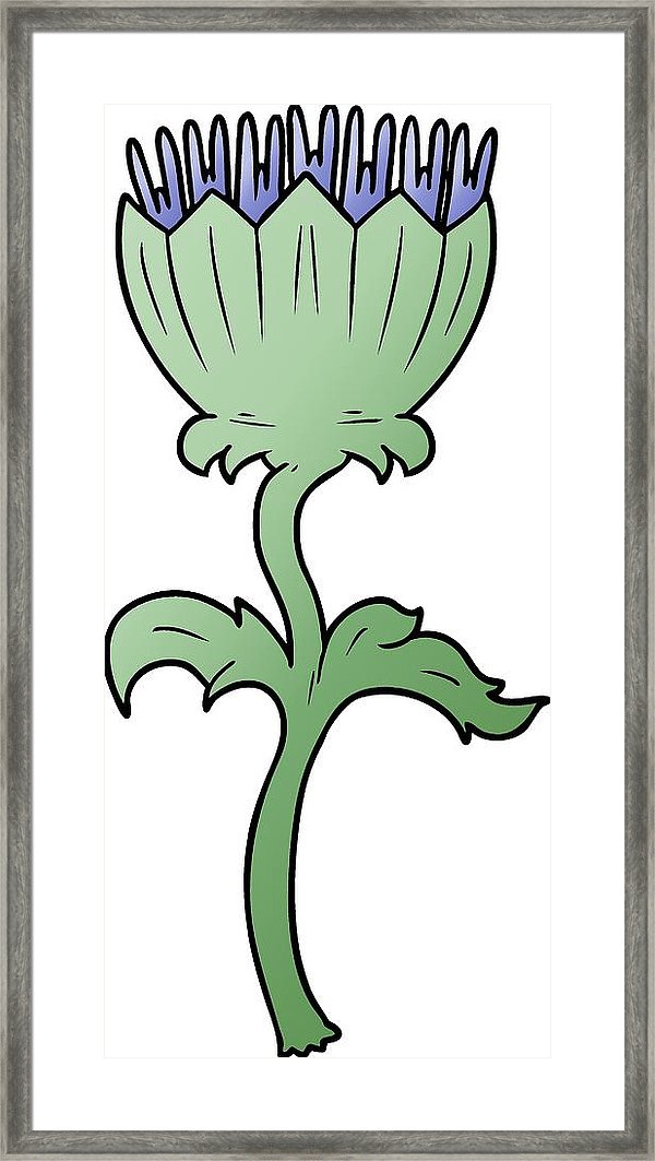 600x1063 Cartoon Thistle Framed Print