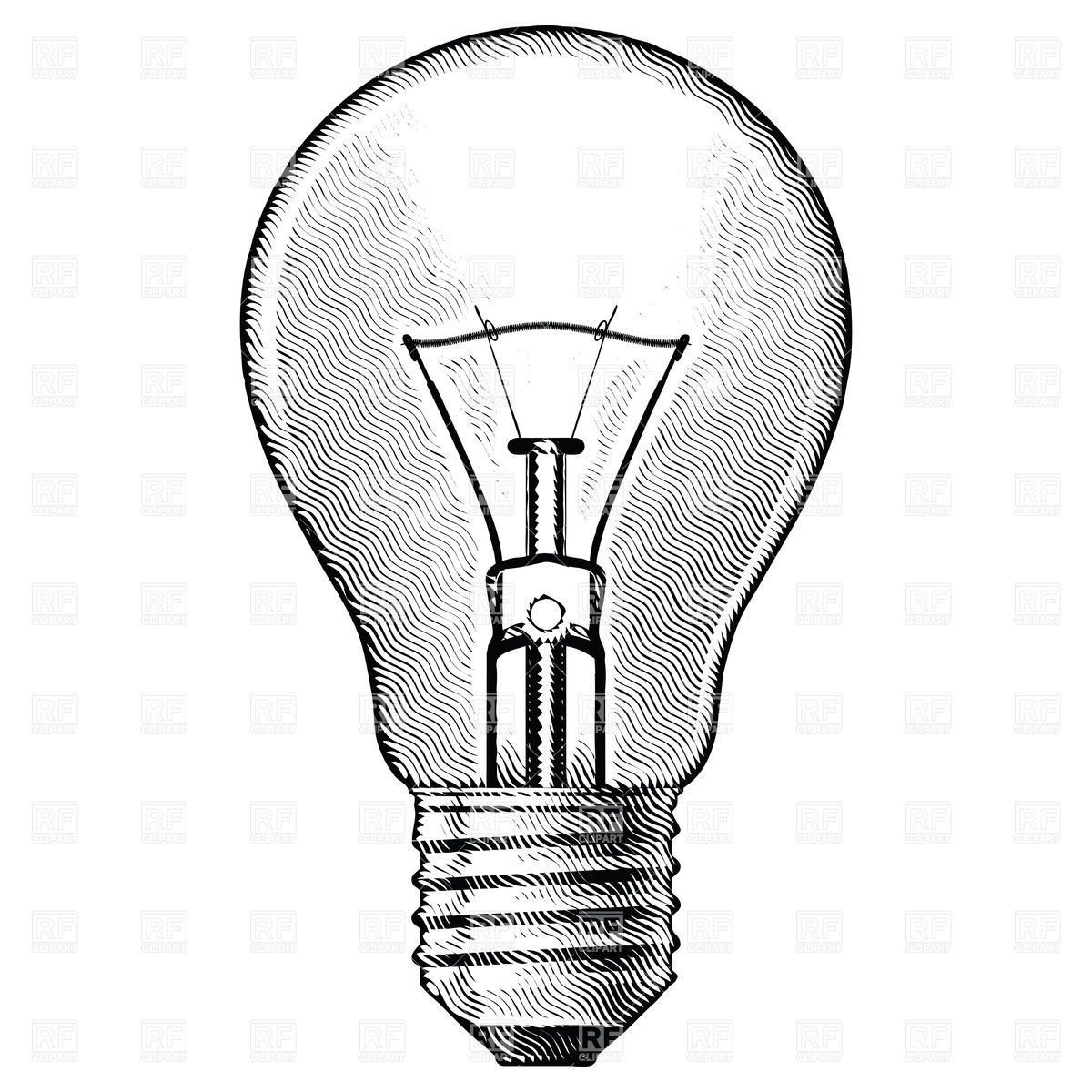 1200x1200 Vintage Light Bulb Drawing