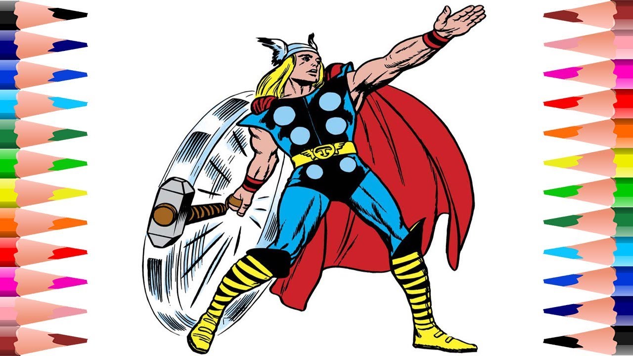 1280x720 Painting Thor The Avengers Coloring Pages For Kids