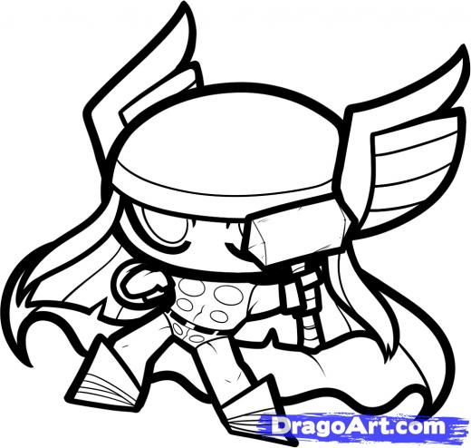 520x494 Step How To Draw Chibi Thor
