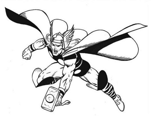 527x406 Superhero Coloring Pages Thor Murderthestout