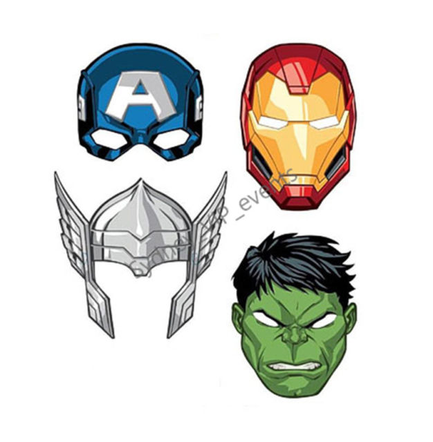 626x640 Avengers Masks Birthday Party Super Hero Thor Hulk Iron Man
