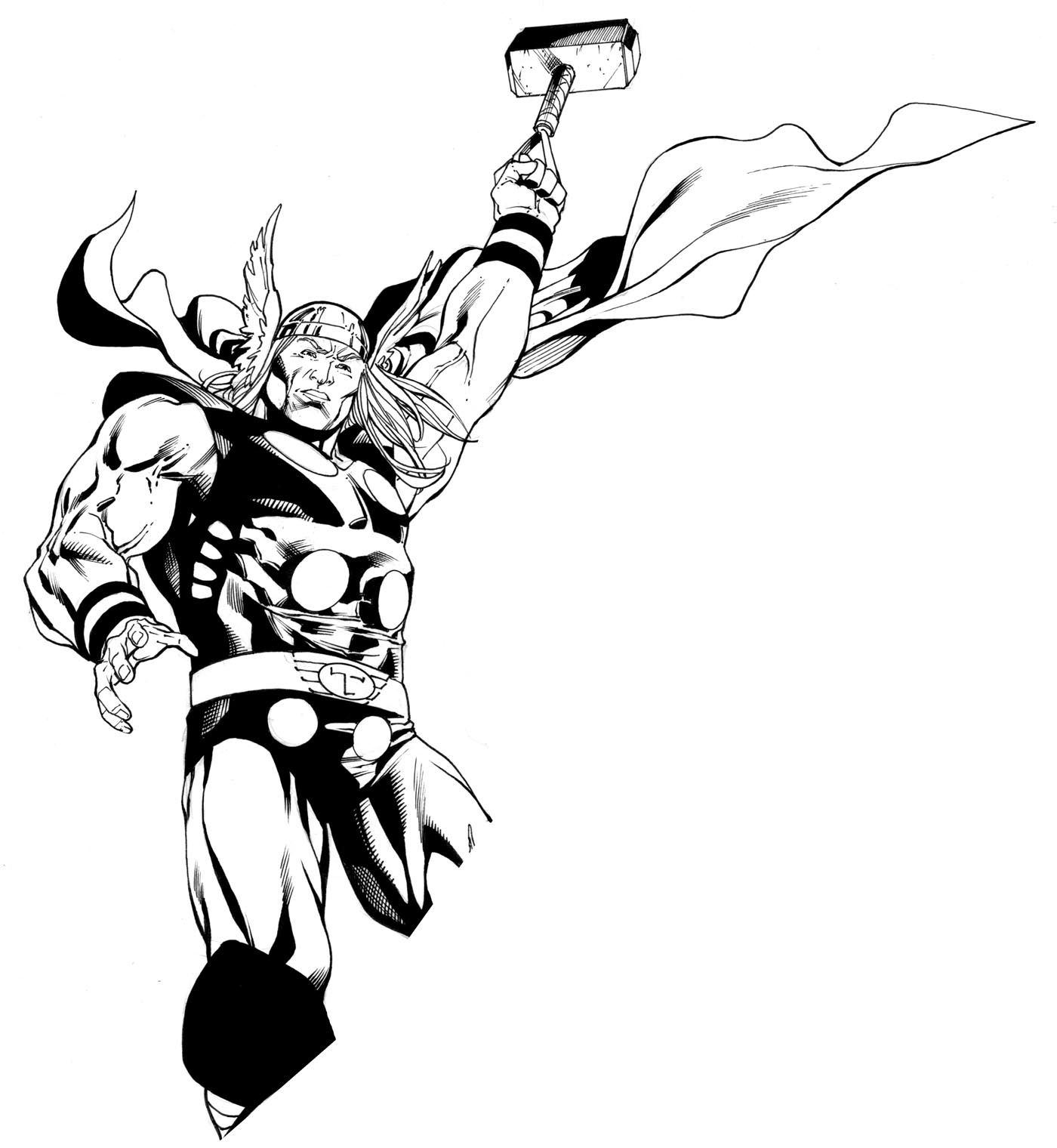 1400x1520 Thor Drawing Ink For Free Download