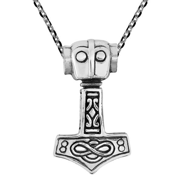 600x600 Shop Handmade Thors Hammer Mjolnir Sterling Silver Necklace