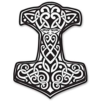 355x355 thor's hammer viking norse ornament vinyl sticker
