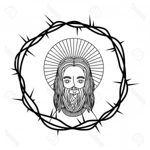 300x300 The Face Of Jesus Christ With Crown Of Thorns In Drawing Sketch